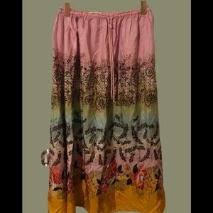 Colorful silk skirt
